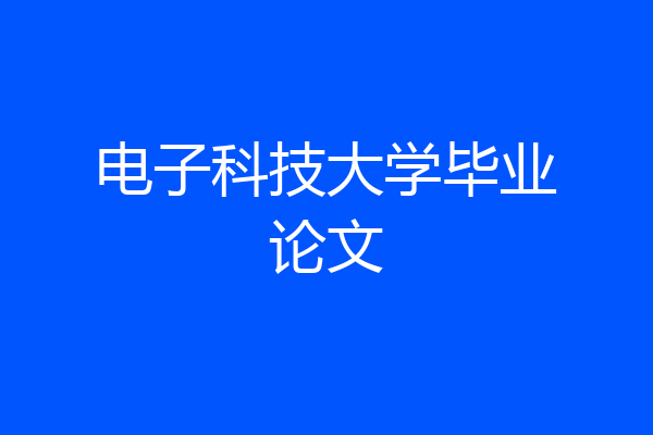 电子科技大学毕业论文