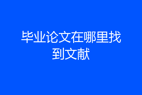 毕业论文在哪里找到文献
