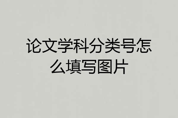 论文学科分类号怎么填写图片
