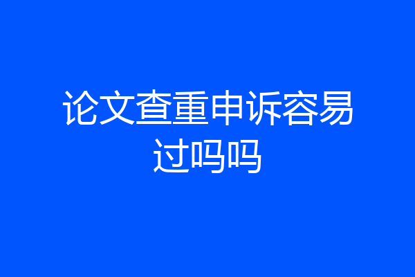 论文查重申诉容易过吗吗