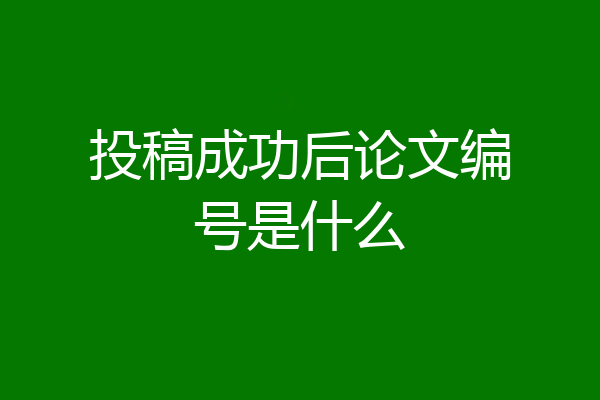 投稿成功后论文编号是什么