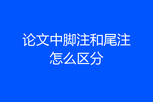 论文中脚注和尾注怎么区分