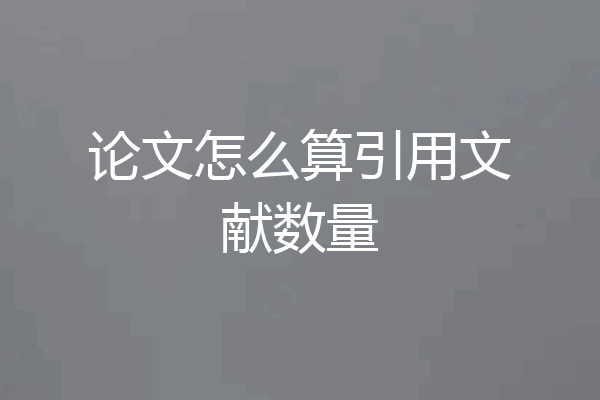 论文怎么算引用文献数量