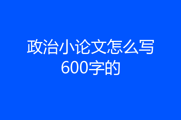 政治小论文怎么写600字的