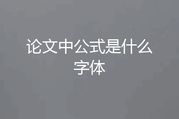 论文中公式是什么字体