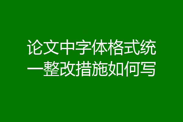 论文中字体格式统一整改措施如何写