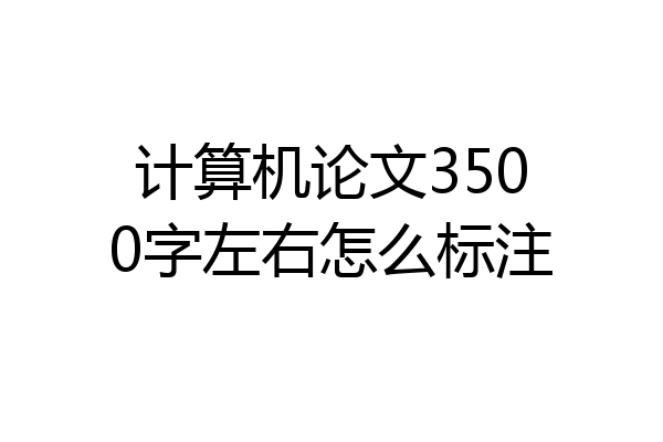 计算机论文3500字左右怎么标注