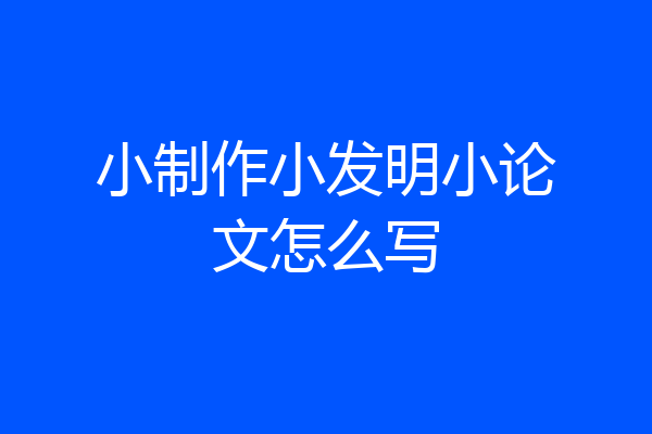 小制作小发明小论文怎么写