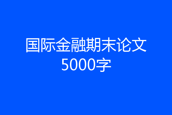 国际金融期末论文5000字