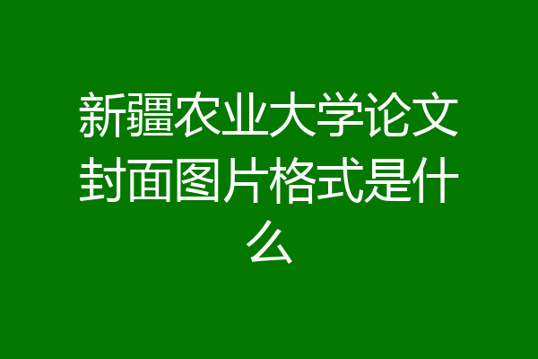 新疆农业大学论文封面图片格式是什么