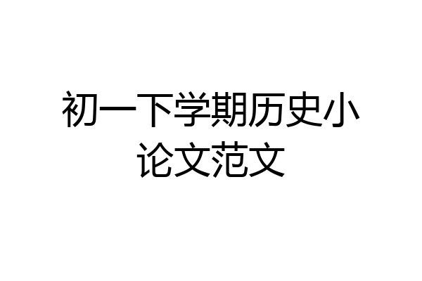 初一下学期历史小论文范文