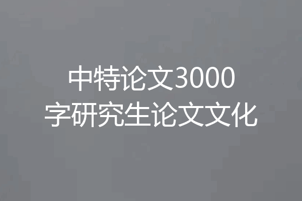 中特论文3000字研究生论文文化