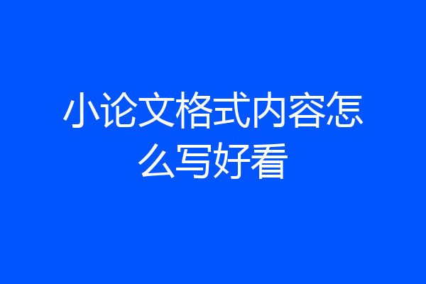 小论文格式内容怎么写好看