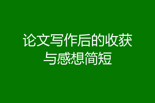 论文写作后的收获与感想简短