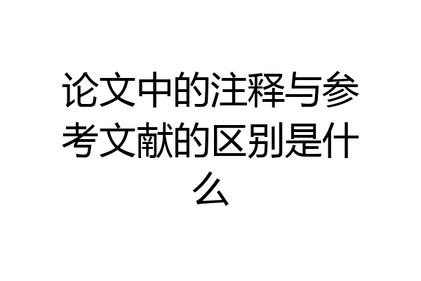 论文中的注释与参考文献的区别是什么