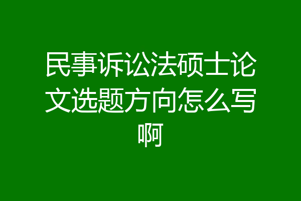 民事诉讼法硕士论文选题方向怎么写啊