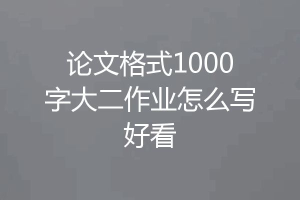 论文格式1000字大二作业怎么写好看
