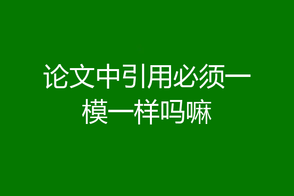 论文中引用必须一模一样吗嘛