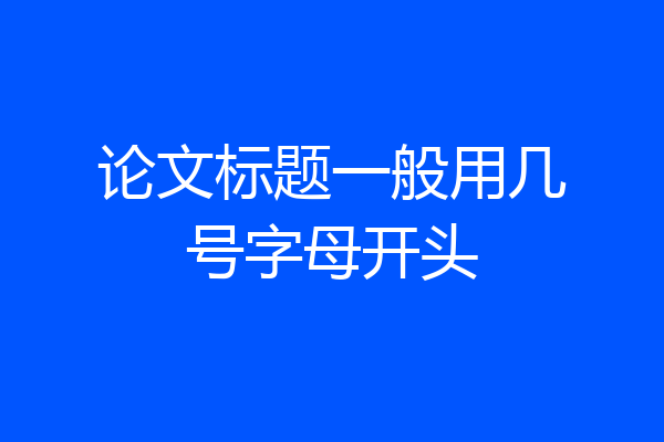 论文标题一般用几号字母开头