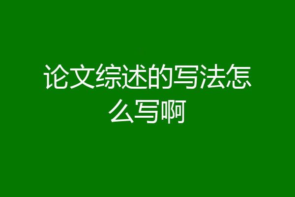 论文综述的写法怎么写啊