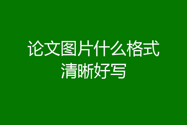 论文图片什么格式清晰好写