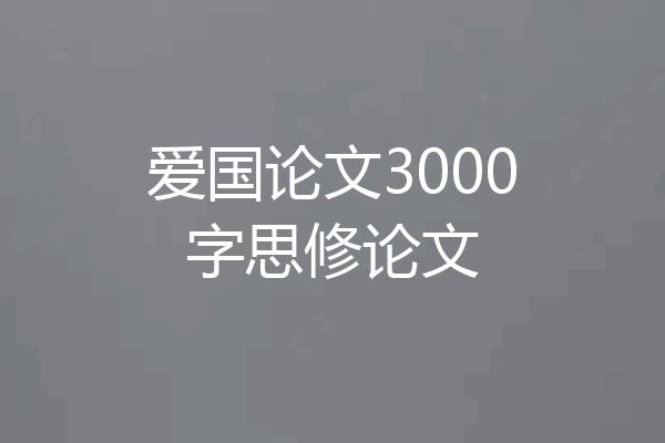 爱国论文3000字思修论文