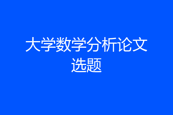 大学数学分析论文选题