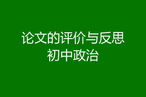 论文的评价与反思初中政治