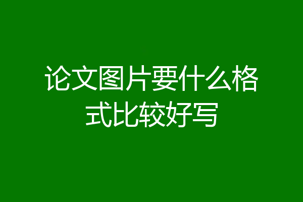 论文图片要什么格式比较好写