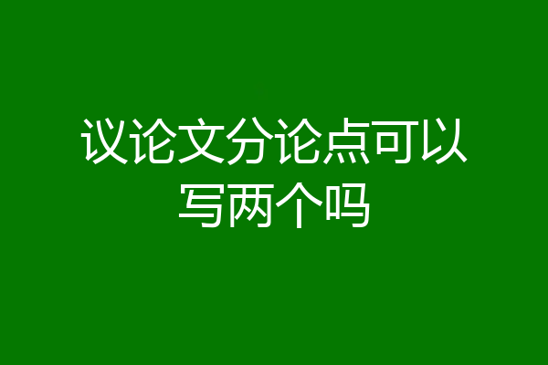 议论文分论点可以写两个吗