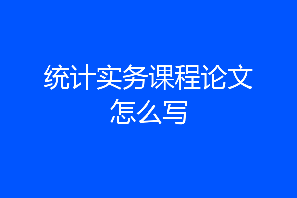 统计实务课程论文怎么写