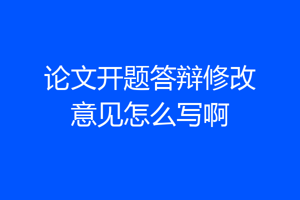 论文开题答辩修改意见怎么写啊