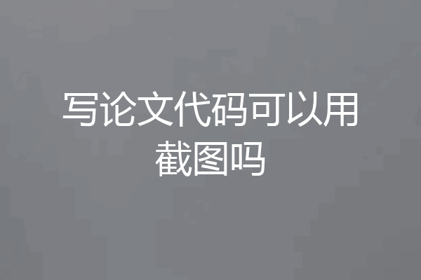 写论文代码可以用截图吗