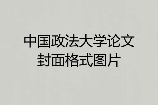 中国政法大学论文封面格式图片
