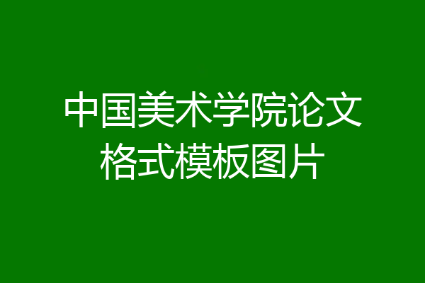 中国美术学院论文格式模板图片