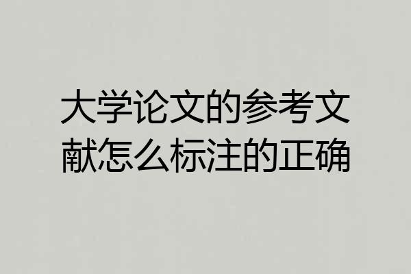 大学论文的参考文献怎么标注的正确