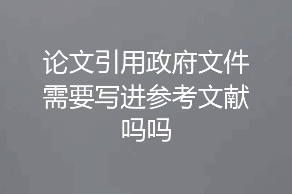 论文引用政府文件需要写进参考文献吗吗