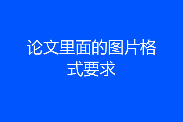 论文里面的图片格式要求