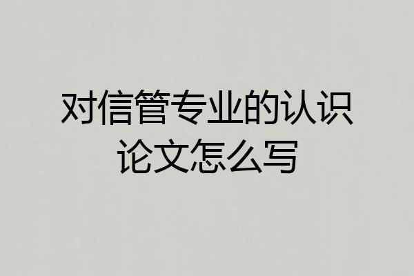 对信管专业的认识论文怎么写