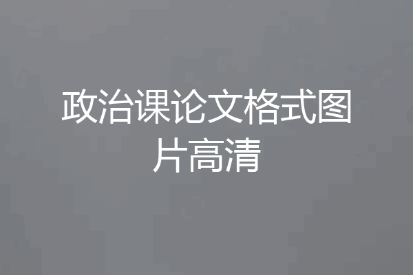 政治课论文格式图片高清
