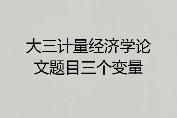 大三计量经济学论文题目三个变量