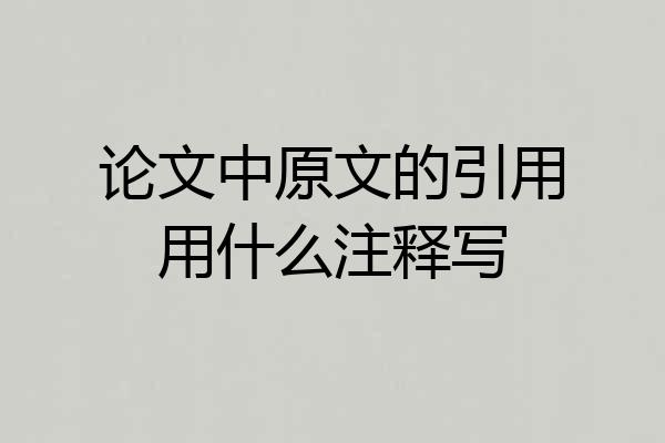 论文中原文的引用用什么注释写