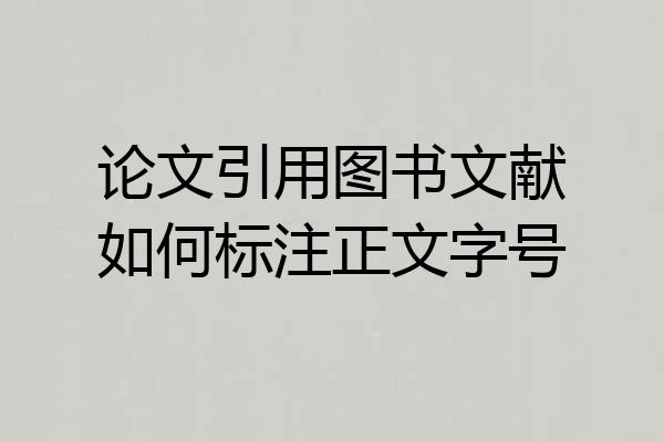 论文引用图书文献如何标注正文字号