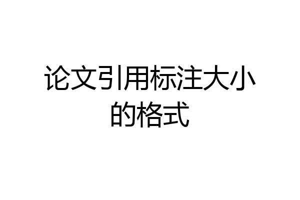 论文引用标注大小的格式