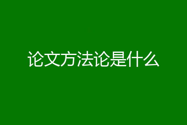 论文方法论是什么