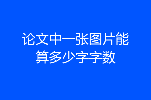 论文中一张图片能算多少字字数