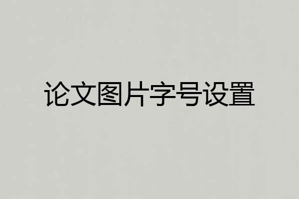 论文图片字号设置