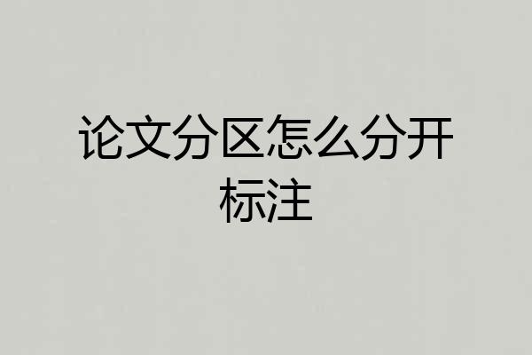论文分区怎么分开标注