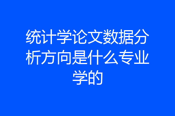 统计学论文数据分析方向是什么专业学的