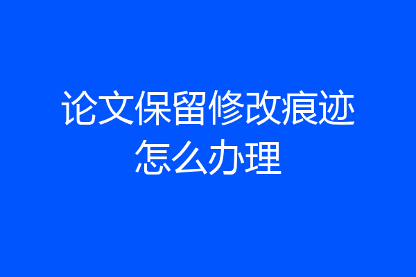 论文保留修改痕迹怎么办理